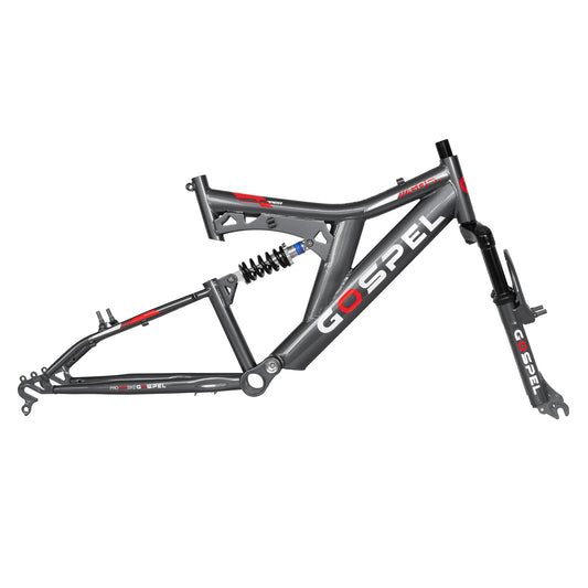 combo Cuadro y suspensión para bicicleta R 29 doble suspensión gris