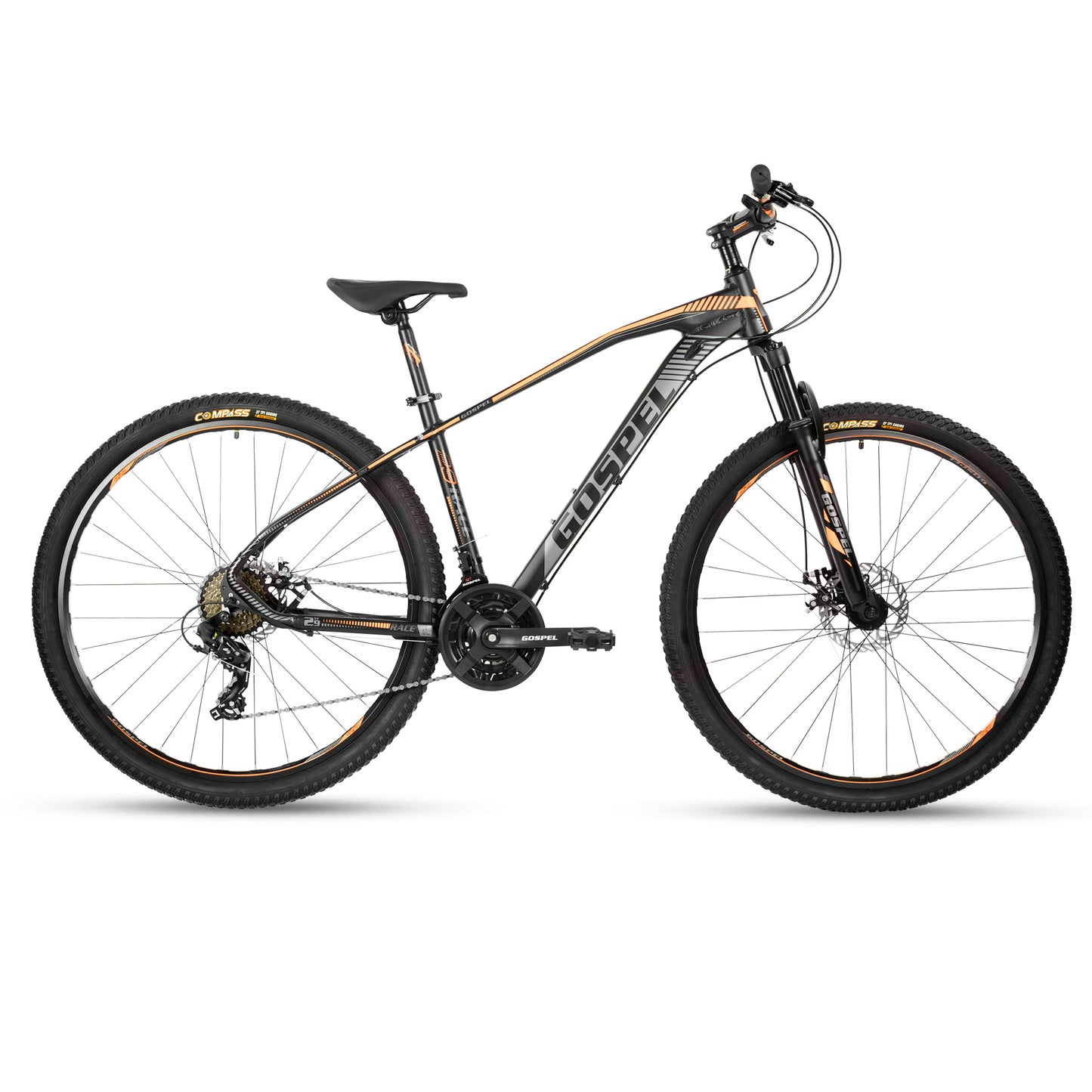 Bicicleta GOSPEL R-29 Montaña Race 3X8V negro/ gris/ naranja Talla M