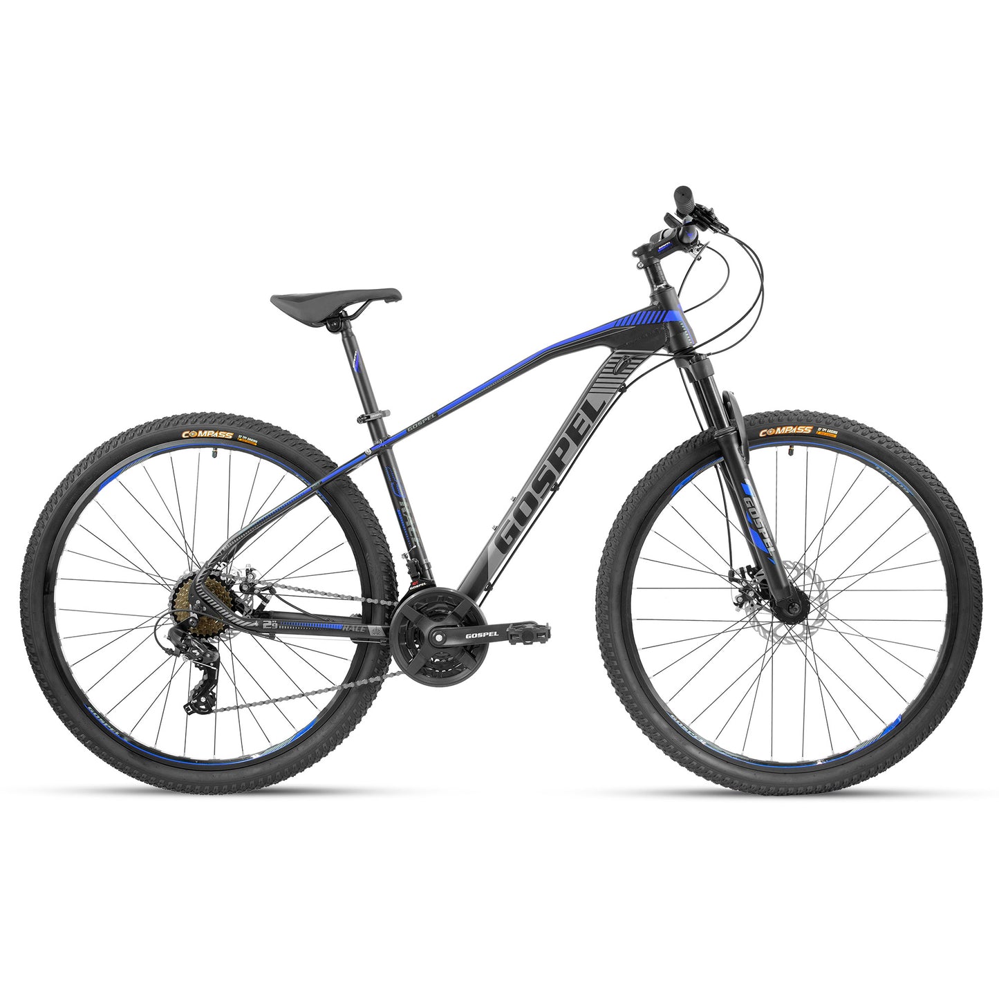 Bicicleta GOSPEL R-29 Montaña Race Alum 3X8V negro/gris/azul Talla G