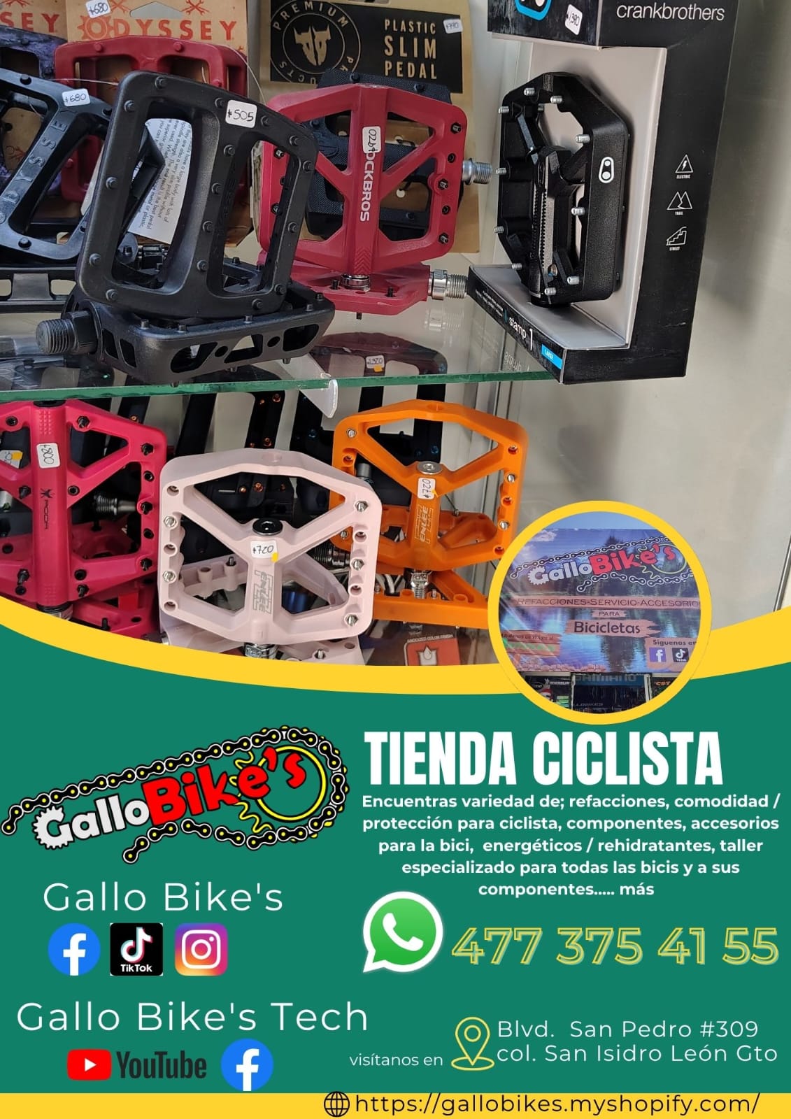 Refacciones, accesorios, ropa, energéticos, taller con servicios especializados, bicis, todo eso y más lo encuentras, con amplia variedad en tu tienda de confianza... Gallo Bikes's