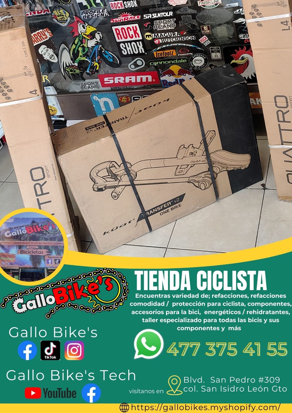 Refacciones, accesorios, ropa, energéticos, taller con servicios especializados, bicis, todo eso y más lo encuentras, con amplia variedad en tu tienda de confianza... Gallo Bikes's