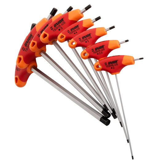 UNIOR Juego destornilladores hexagonal con mango en T, 8 piezas, 193HX-US