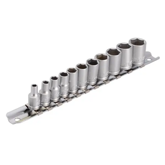 UNIOR Juego de llaves de vaso 1/4" sobre guía