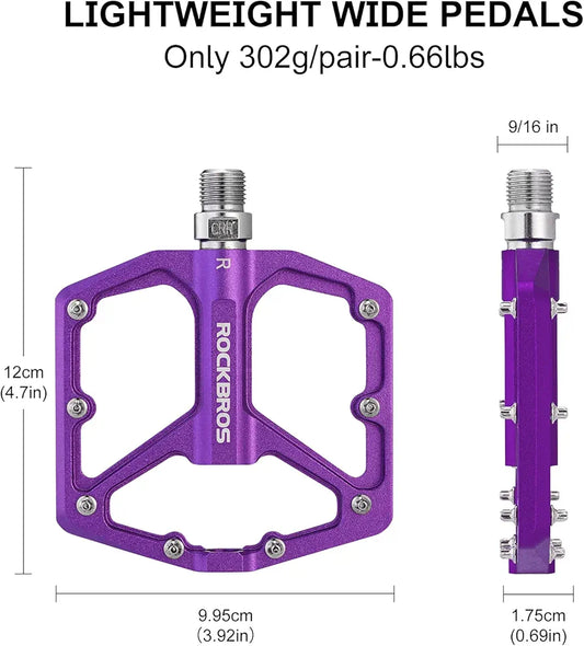 Pedales Rockbros aluminio 8 pines morado