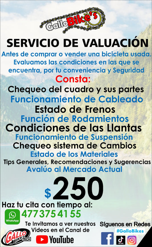 VALUACIÓN PARA COMPRA / VENTA DE BICIS