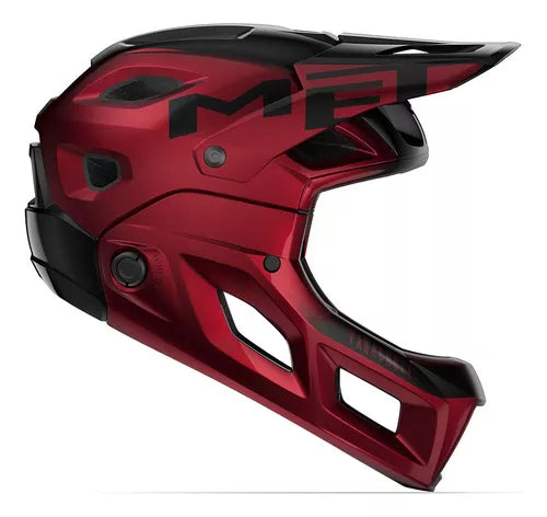 Casco MET Parachute full face desmontable 2 en 1 rojo