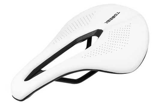 Asiento de bici ligero blanco