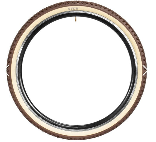 Llanta 26 x 2.125 chocolate - crema Nyco