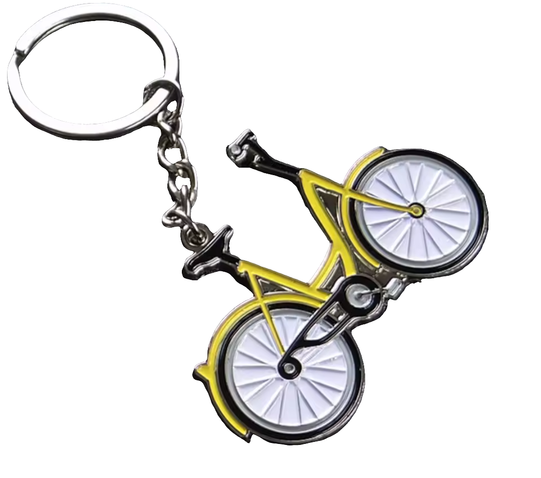 llavero de bici amarillo