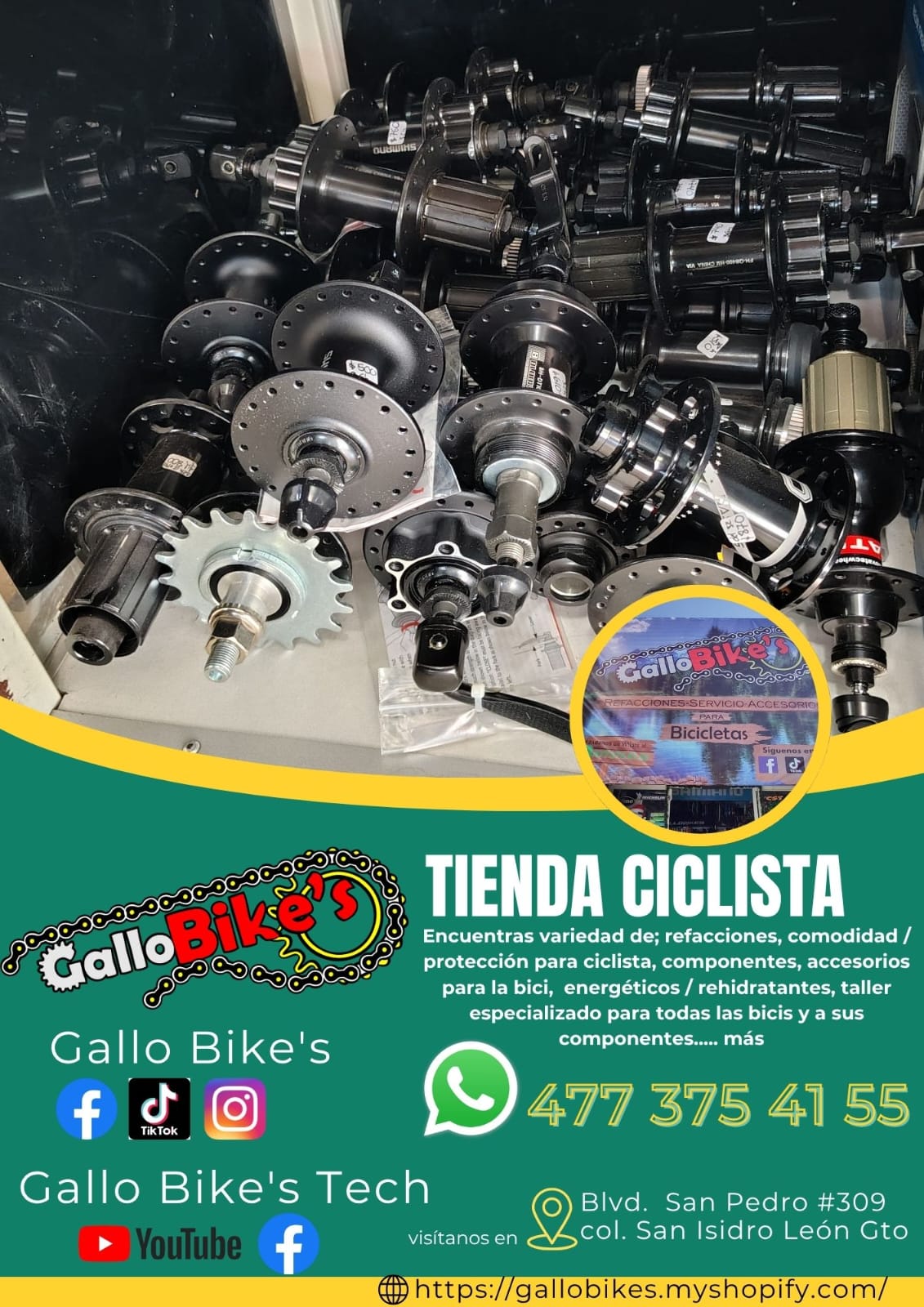Refacciones, accesorios, ropa, energéticos, taller con servicios especializados, bicis, todo eso y más lo encuentras, con amplia variedad en tu tienda de confianza... Gallo Bikes's
