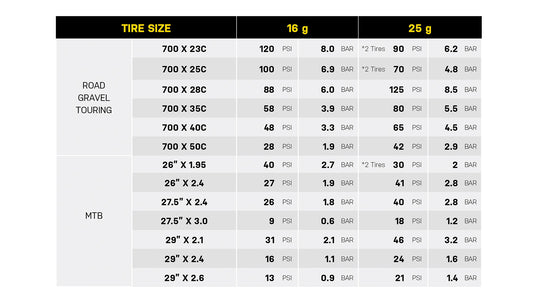 Cartucho (par) de CO2 25G Topeak