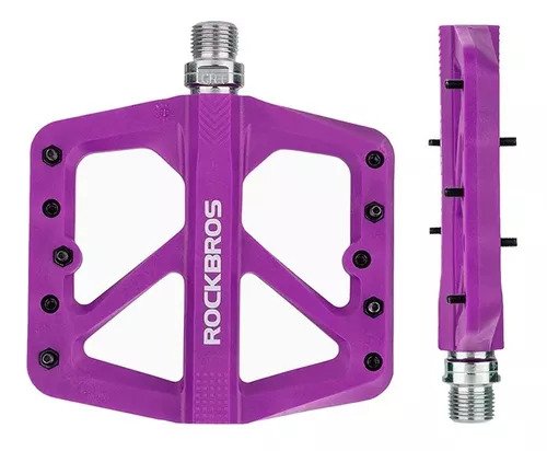 Pedales Rockbros 10 pines ultraligeros morado