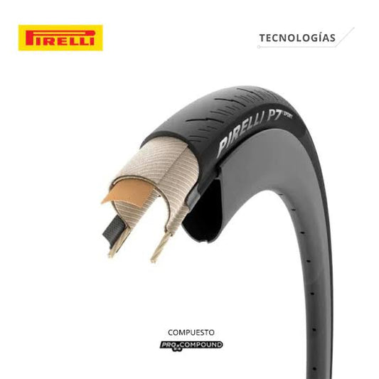 Par de llantas ruta Pirelli P7 sport 700x26 de Kevlar