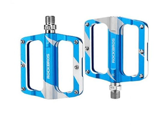 Pedales Rockbros aluminio y pines azul