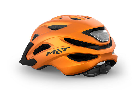 Casco MET crossover naranja metálico