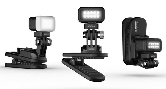 Clip GOPRO giratorio Zeus mini luz led recargable