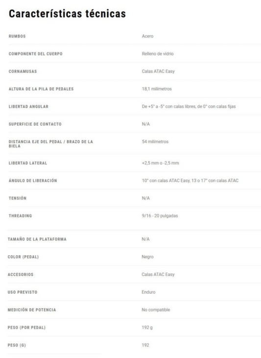 Pedales de grapa TIME MTB MX 4 Negro