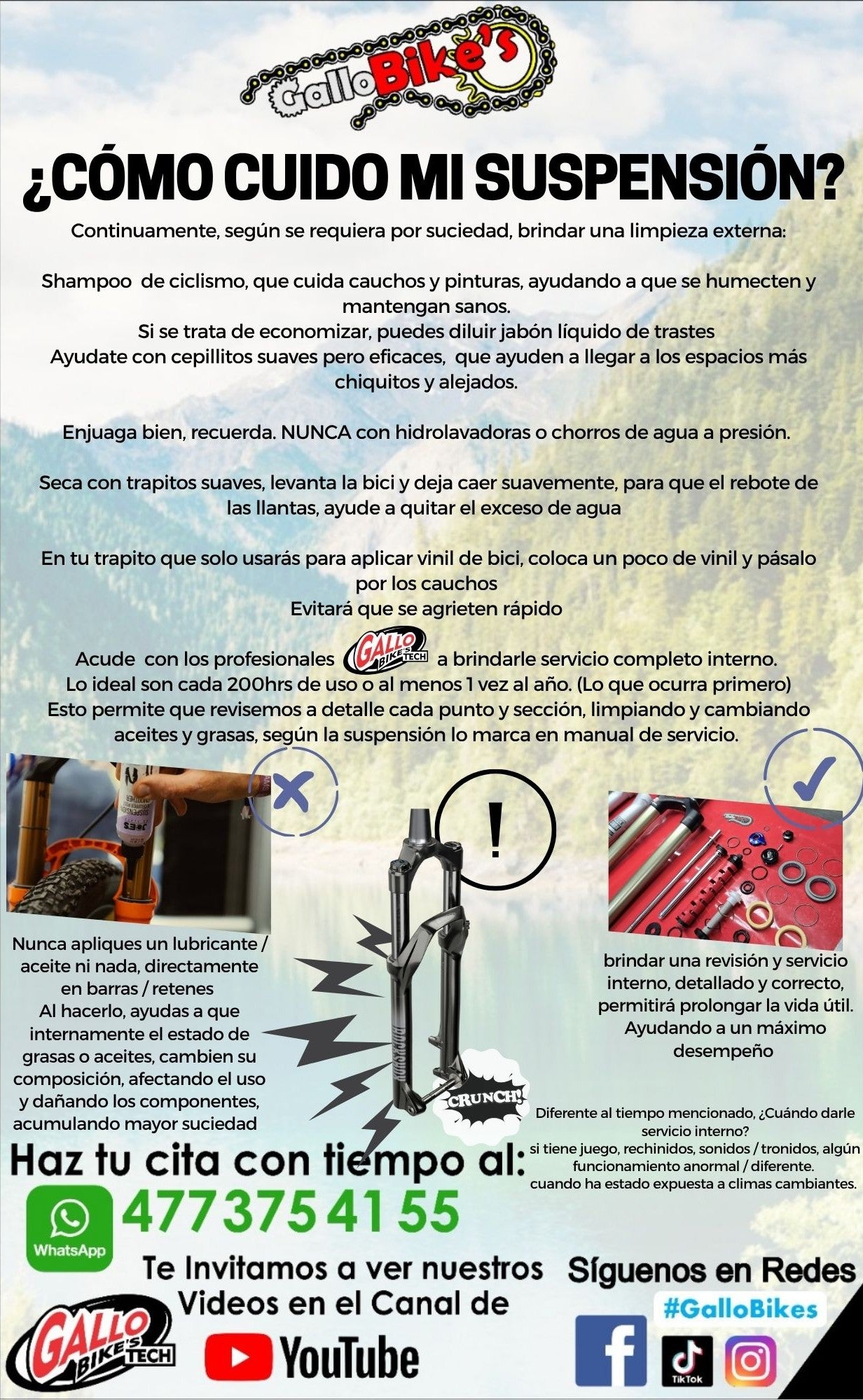 CÓMO CUIDA MI SUSPENSIÓN DE BICICLETA