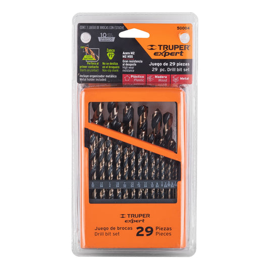 TRUPER Juego de 29 brocas HSS para metal en estuche EXPERT