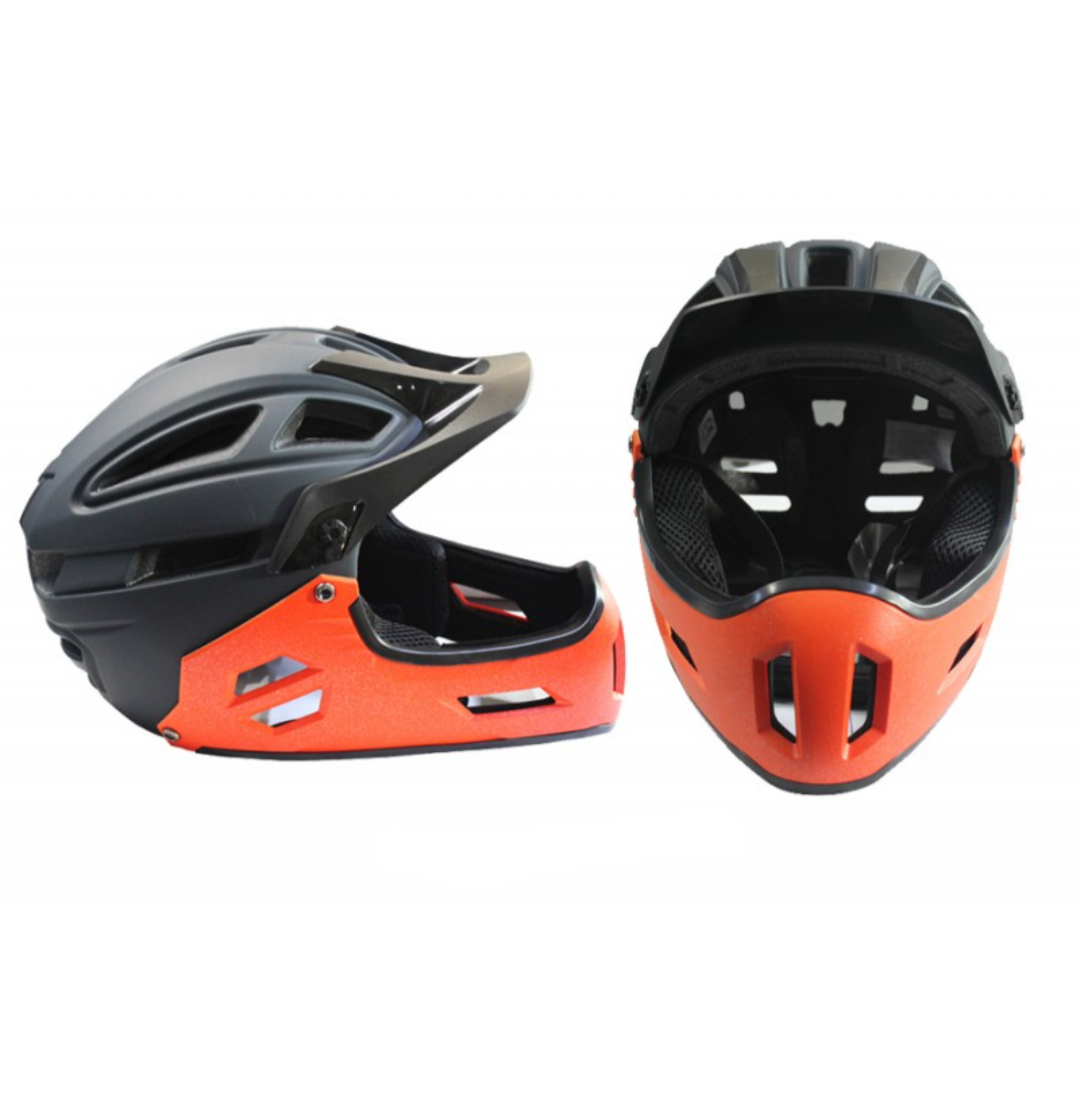 Casco full face VG desmontable para todas las edades negro / naranja