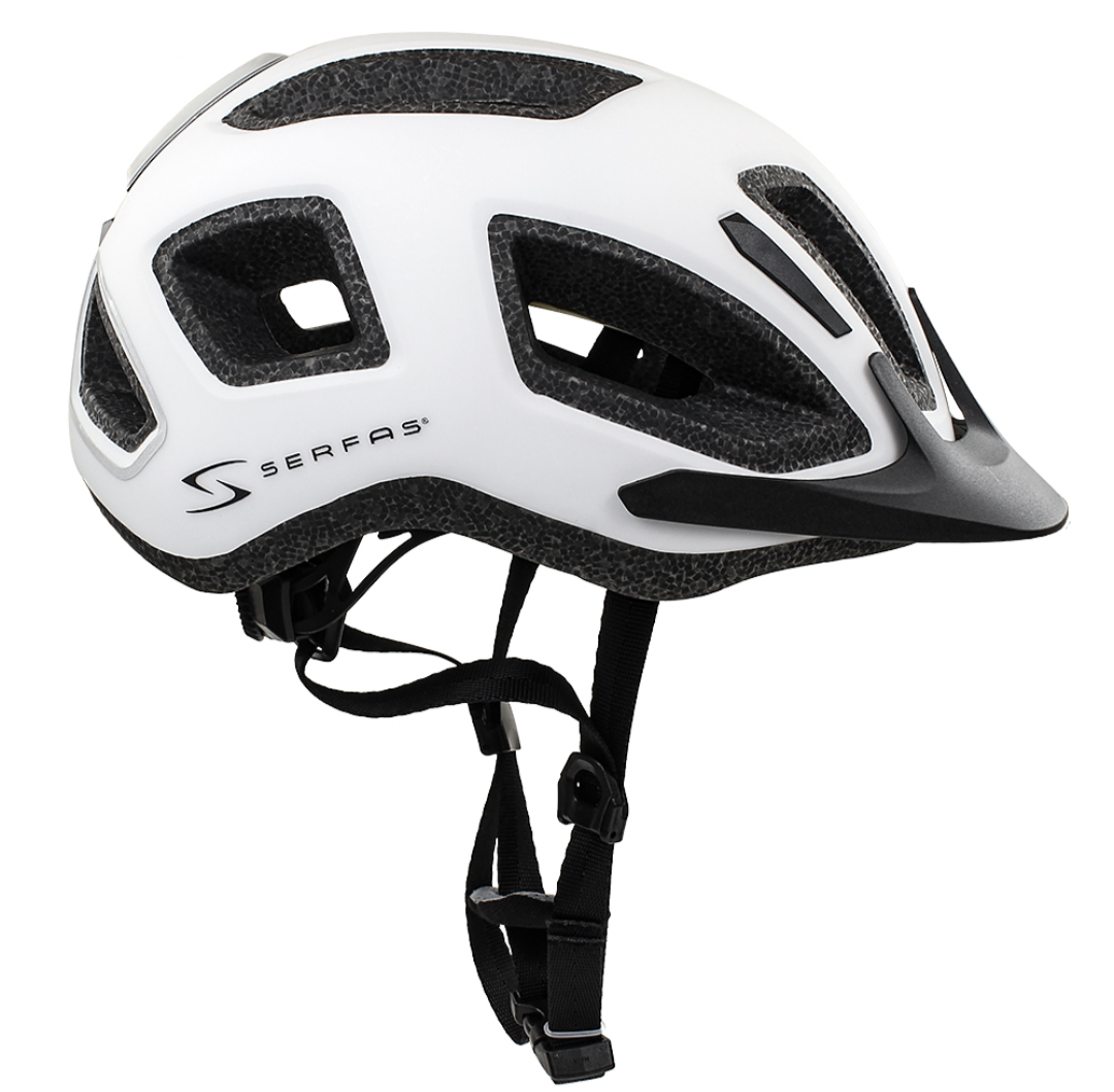 Casco SERFAS metro blanco con luz trasera