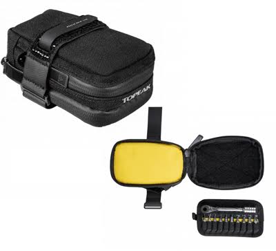 Kit llave de matraca con puntas y Bolsa para asiento Topeak elemental gearbac