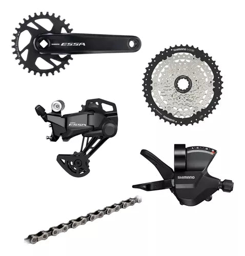 Transmisión 1x8 shimano Essa grupo de cambios 32t x 11/45 armada