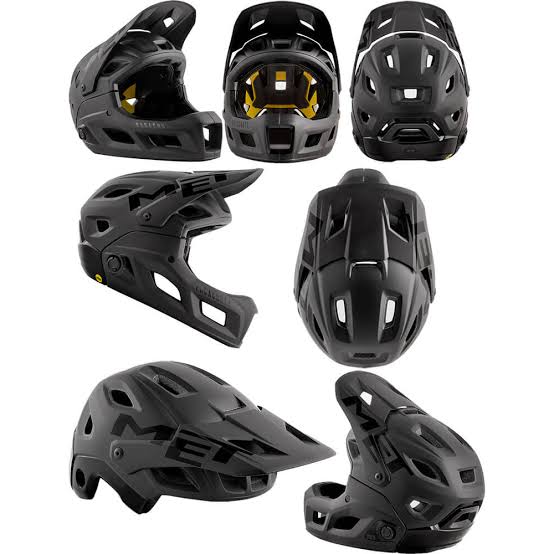 Casco MET Parachute full face desmontable 2 en 1 negro