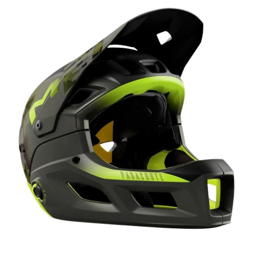 Casco MET Parachute full face desmontable 2 en 1 verde camuflaje