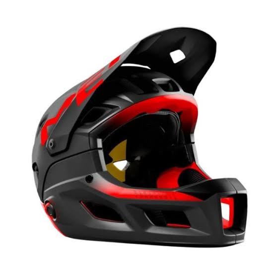 Casco MET Parachute full face desmontable 2 en 1 negro / rojo