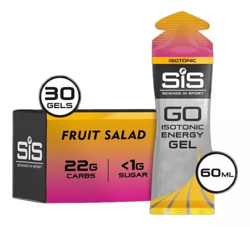 Gel SIS Go Energy gel sabor ensalada de fruta caja con 30pz de 60ml