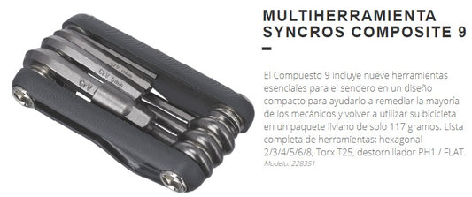 HERRAMIENTAS SYNCROS COMPOSITE 9 herramientas