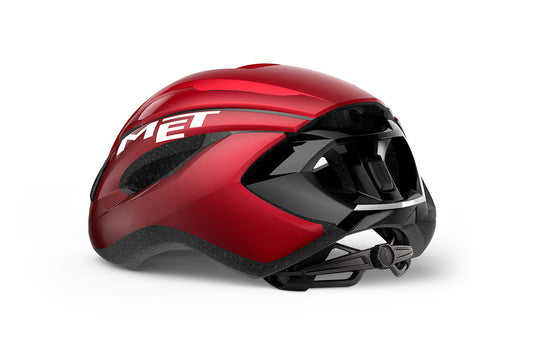 Casco MET strale rojo con negro