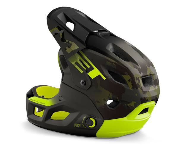 Casco MET Parachute full face desmontable 2 en 1 verde camuflaje