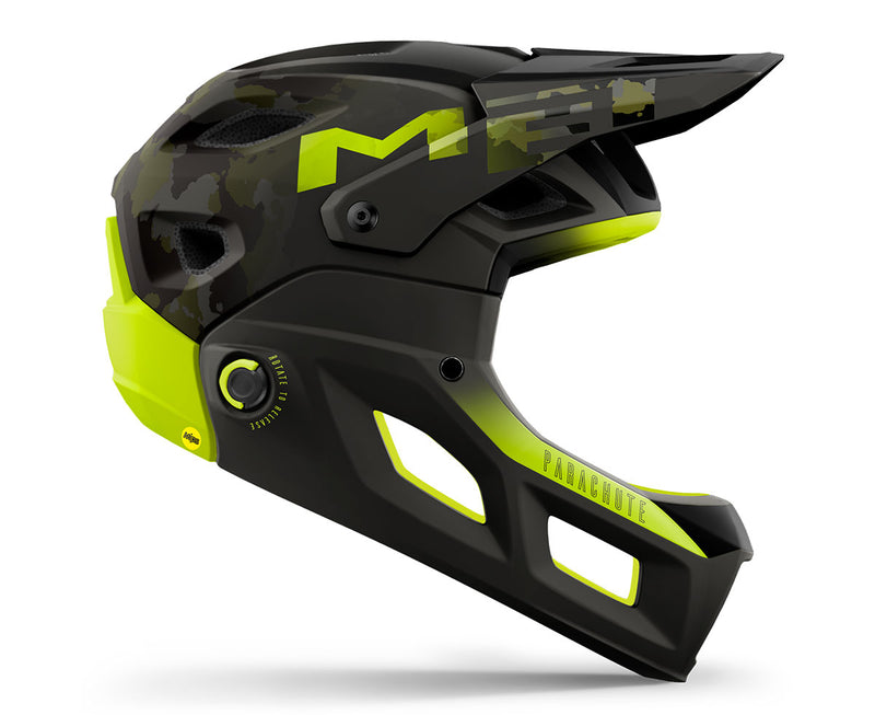 Casco MET Parachute full face desmontable 2 en 1 verde camuflaje
