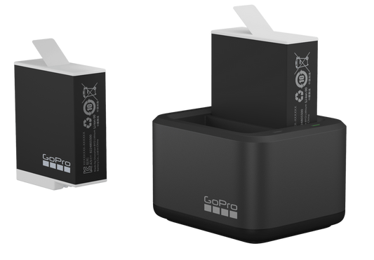Cargador doble GOPRO enduro con 2 baterías hero 9/10/11/12