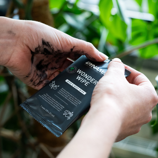 Toallitas DYNAMIC biodegradables para bicicletas y manos