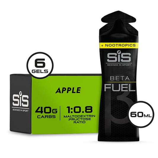 Gel SIS Beta Fuel Nootropics sabor manzana caja con 30pz de 60ml