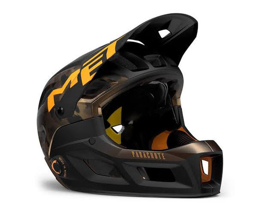 Casco MET Parachute full face desmontable 2 en 1 bronce y naranja