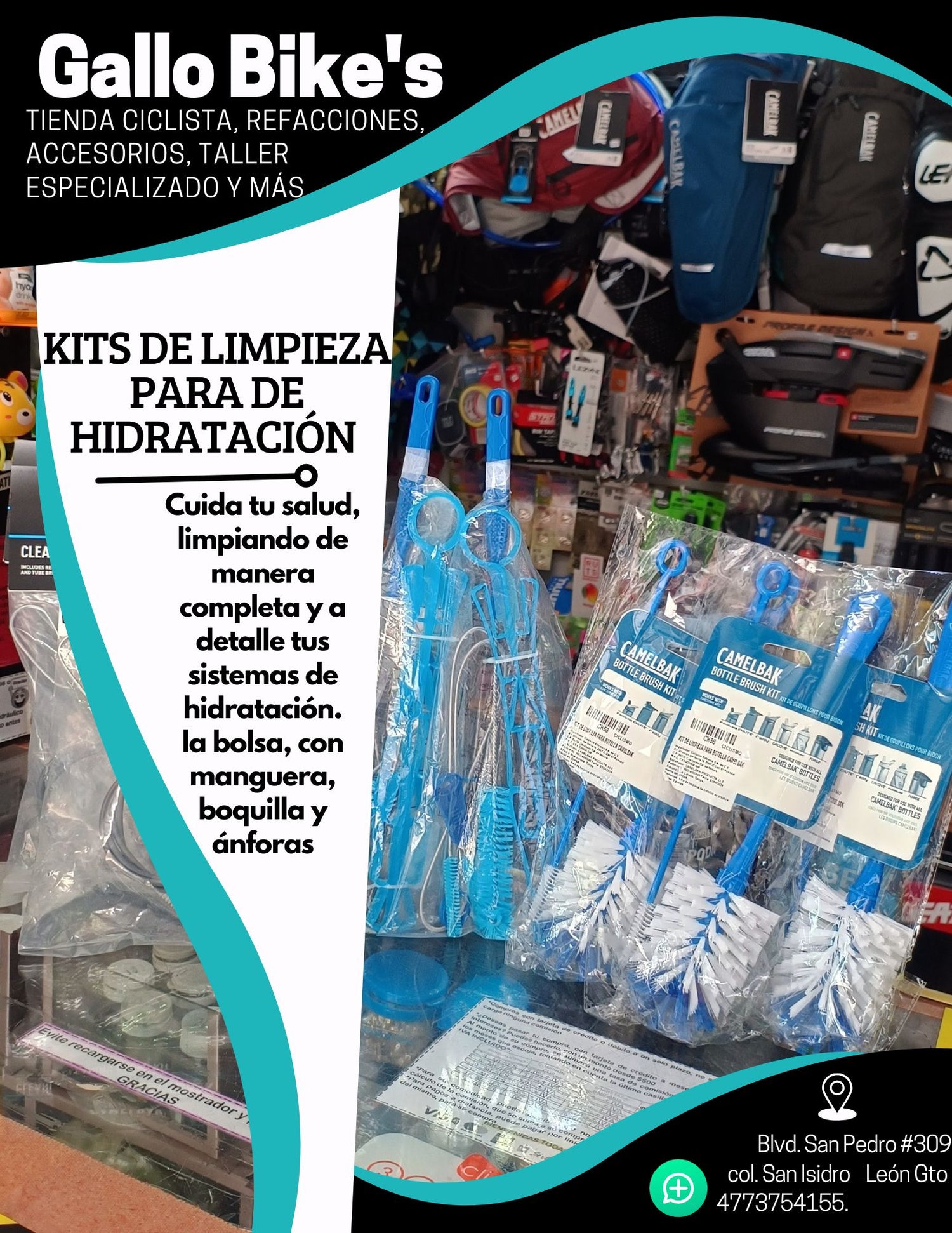 Kits para limpieza, accesorios y piezas de hidratación