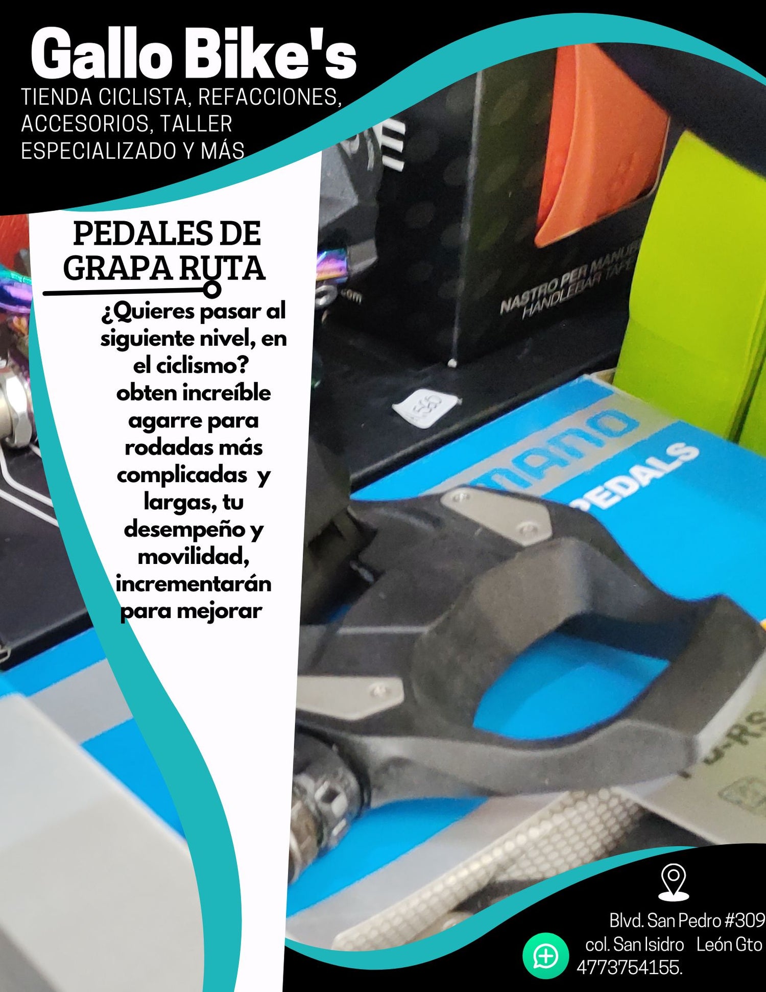 Pedales grapa de ruta