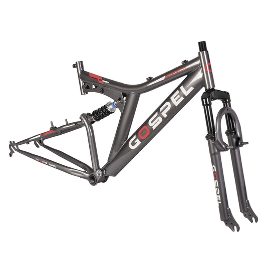 combo Cuadro y suspensión para bicicleta R 29 doble suspensión gris