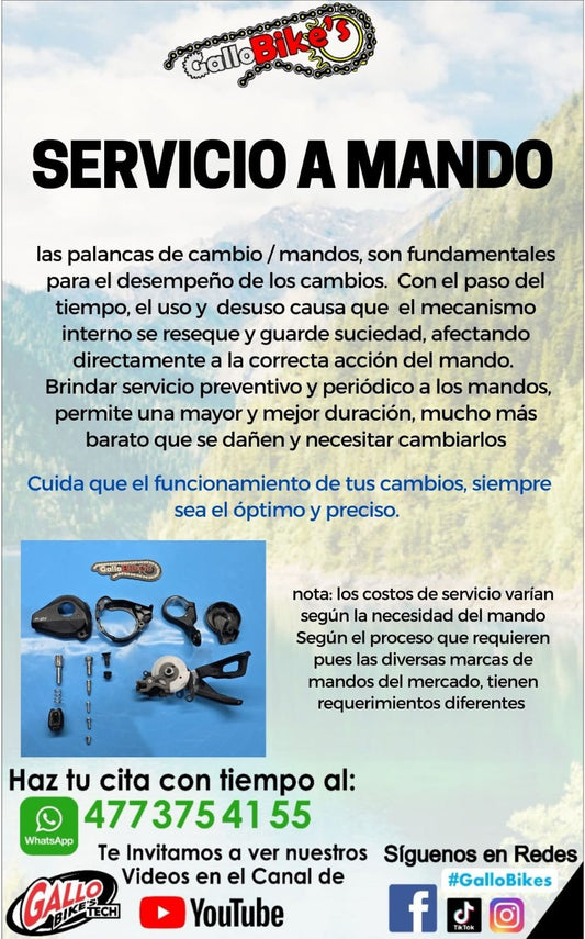 SERVICIO A MANDO / PALANCA DE CAMBIO, DE BICICLETA