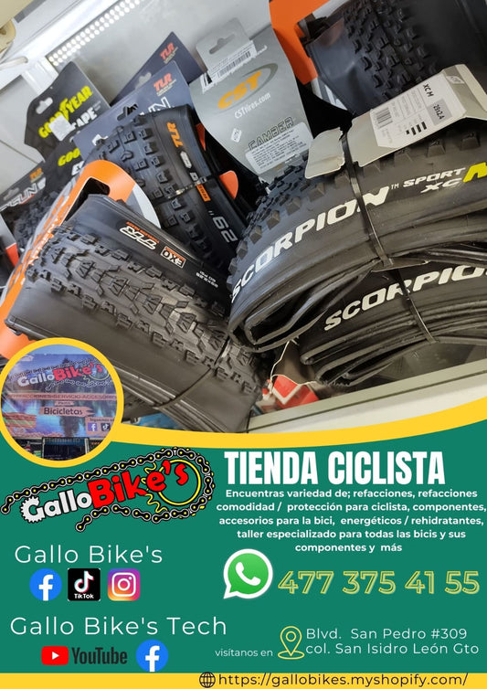 Refacciones, accesorios, ropa, energéticos, taller con servicios especializados, bicis, todo eso y más lo encuentras, con amplia variedad en tu tienda de confianza... Gallo Bikes's