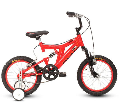 Bicicleta R 16 doble suspension roja 1  velocidad roja Ryno