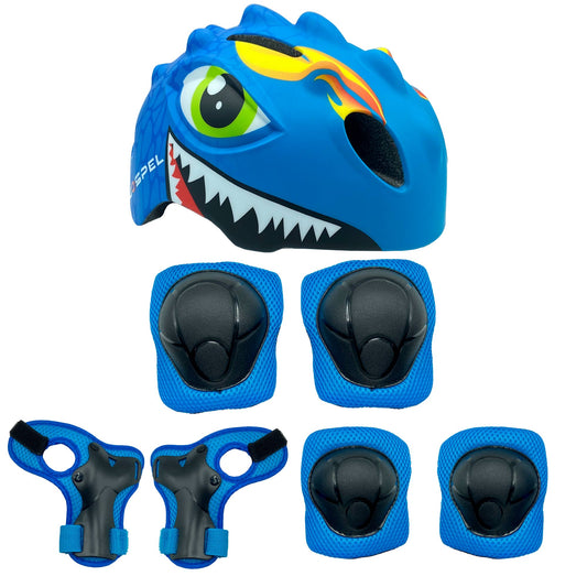 Casco y kit de seguridad infantil GOSPEL azul