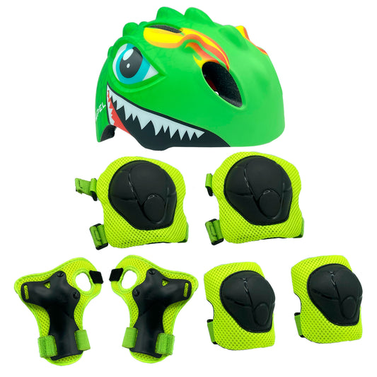 Casco y kit de seguridad infantil GOSPEL verde