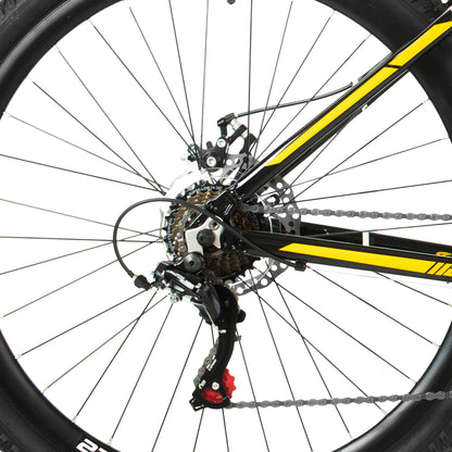 Bicicleta TURBO R 27.5 Montaña Deimos, cuadro aluminio 3x7v talla m negro con amarillo