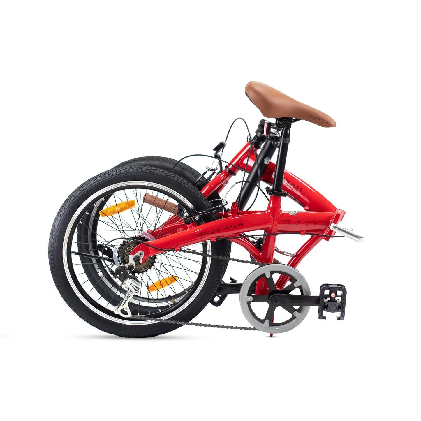Bicicleta TURBO R-20 plegable city Origami 1.1 Plegable roja