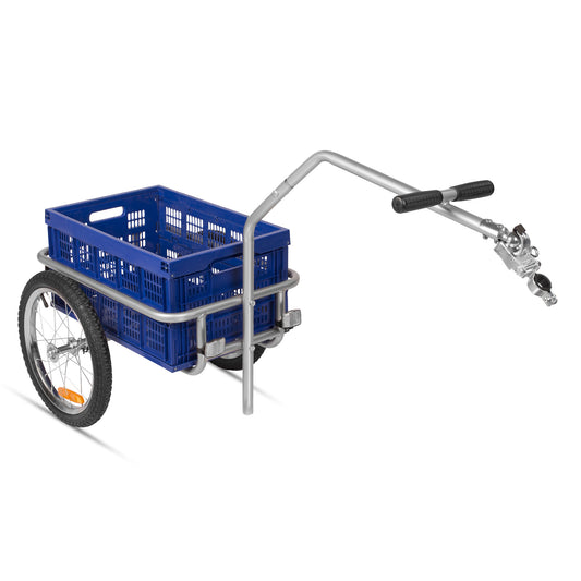 Remolque de carga con caja de plastico doblable para 40Kg o 45lts R16 con reflejantes 53x36x28 azul Gospel    Z5O